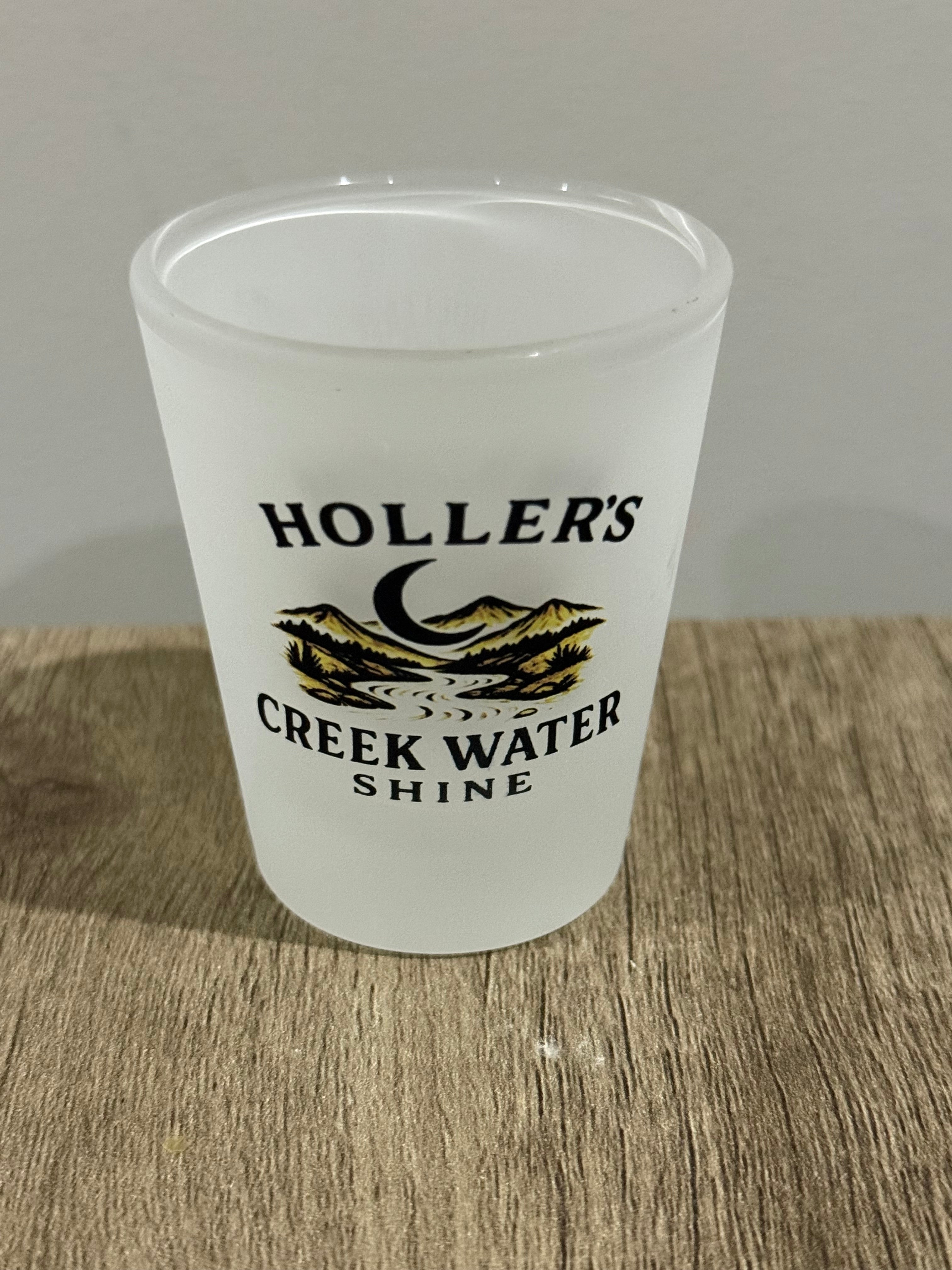 Holler’s frosted shot glass